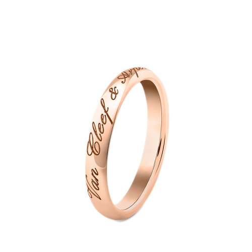 Van Cleef & Arpels/梵克雅寶 經典Alliance Tendrement 系列 18K金玫瑰金刻字Signature戒指婚戒指環VCARP5MT00