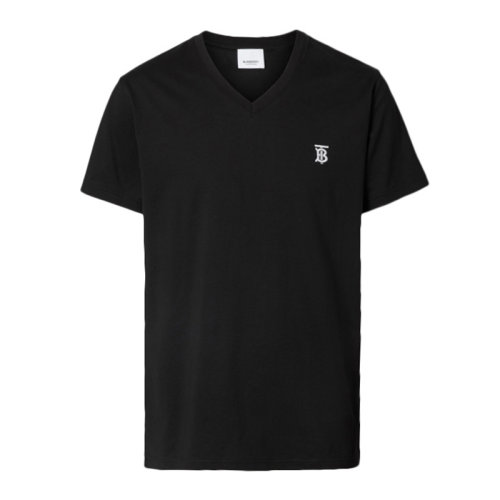 BURBERRY/博柏利 男裝 服飾 時尚休閑 棉質LOGO圖案V領半袖 男士短袖T恤