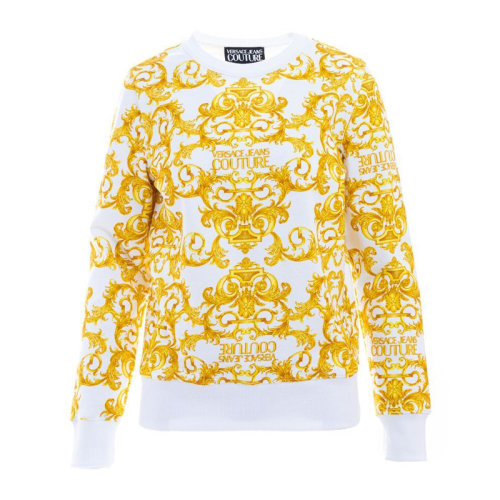 VERSACE JEANS/范思哲牛仔 女士拼色棉質(zhì)經(jīng)典印花裝飾圓領(lǐng)長袖上衣衛(wèi)衣套頭衫 B6HWA795-S0156 多色可選
