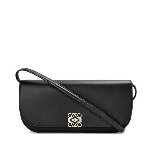 LOEWE/羅意威 22春夏新款Goya Long系列 女士黑色小牛皮風琴單肩手拿包0010642676