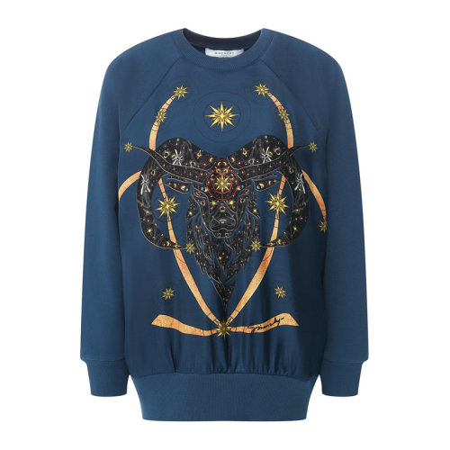 GIVENCHY/紀梵希  女裝 服飾 藍色棉質星座圖案 女士針織衫毛衣