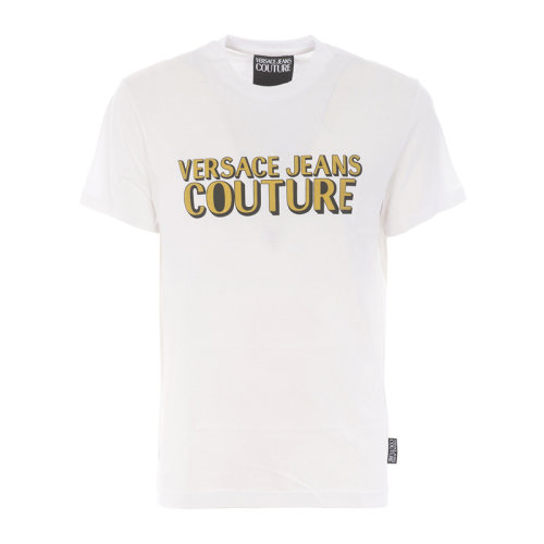 VERSACE JEANS/范思哲牛仔 男士純色棉質(zhì)經(jīng)典字母徽標印花裝飾圓領(lǐng)短袖上衣T恤 B3GVB7KA-30327 多色可選