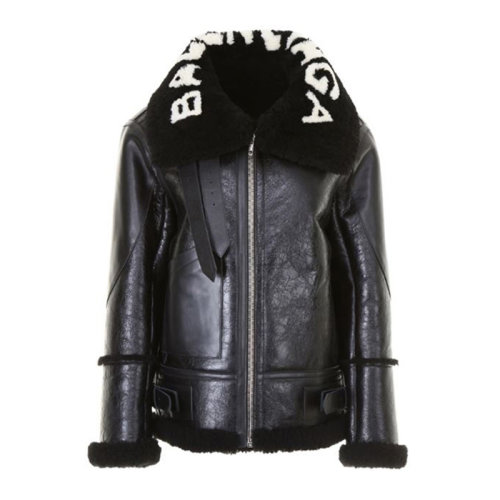 Balenciaga/巴黎世家 20春夏 女裝 服飾 20春夏 黑色拼白色經典LOGO長袖外套保暖女士夾克