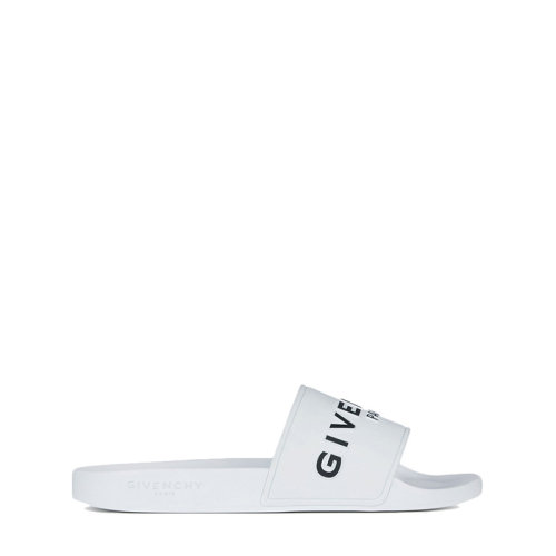 Givenchy/紀(jì)梵希 男鞋 品牌字母LOGO 男士白色橡膠平底拖鞋沙灘鞋涼拖 BH300HH0ELSLIDE100