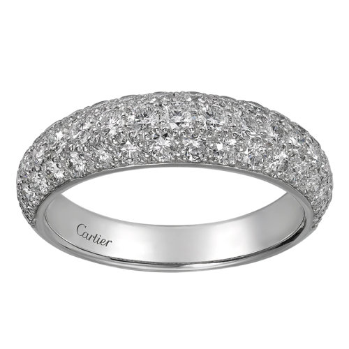 CARTIER/卡地亞 ETINCELLE系列 18K金白金鑲嵌55顆明亮式切割鉆石 結婚求婚訂婚戒指B4216800
