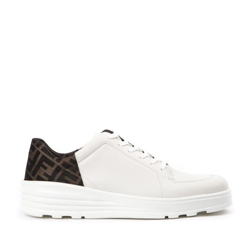 FENDI/芬迪 19年秋冬 板鞋 男性 平底鞋 FF LOGO 白色 休閑運(yùn)動鞋 7E1238 A7M7 F16XZ