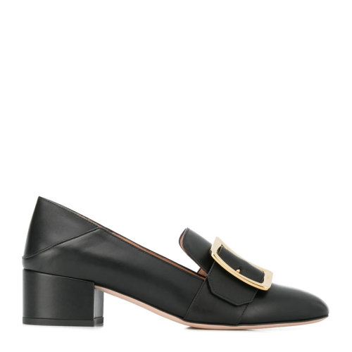 BALLY/巴利 女士經(jīng)典時(shí)尚黑色小牛皮淺口鞋一腳疼懶人鞋樂福鞋皮鞋休閑鞋中低跟鞋女鞋 6228162