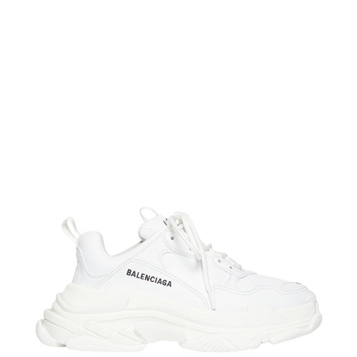 Balenciaga/巴黎世家 22年早春新款 TRIPLE S系列 男士白色聚氨酯高性能面料運動鞋536737W2FA59000