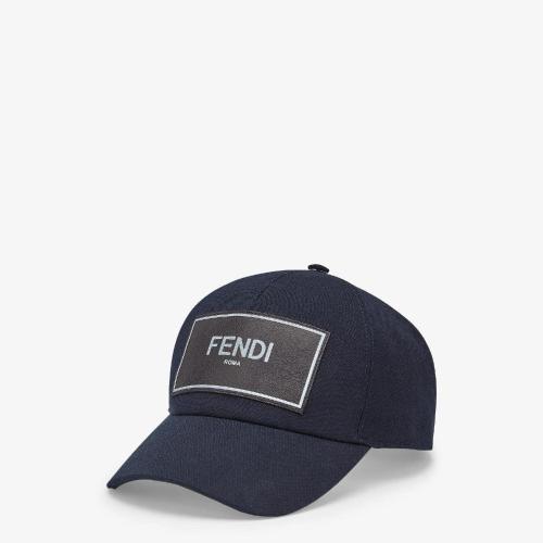  FENDI芬迪 22年秋冬 男士 帽子 藍色帆布棒球帽 FXQ768AIKHF0QA2