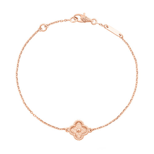 Van Cleef & Arpels/梵克雅寶 經典SweetAlhambra?系列 18K金玫瑰金四葉草手鏈 VCARO8DC00