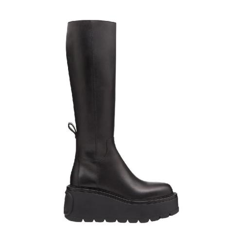  VALENTINO華倫天奴 22年秋冬 女士 高筒靴 BOTTES UNIQUEFORM EN VEAU. TALON : 85 MM WW2S 預定商品1-3周發(fā)貨