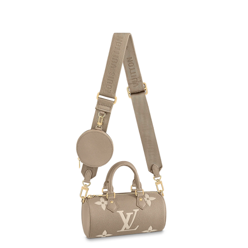 Louis Vuitton/路易威登 22春夏新款PAPILLON BB系列 小號(hào) 巴比龍 女士大象灰/奶白色 雙色老花壓紋 粒面牛皮 單肩斜跨手提包 M46031