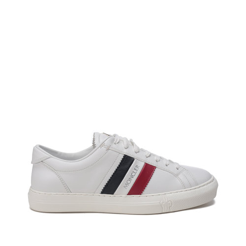 Moncler/蒙克萊【22春夏新款】男士皮革New Monaco系帶休閑運動鞋板鞋小白鞋三色條紋 4M00306 01A9A