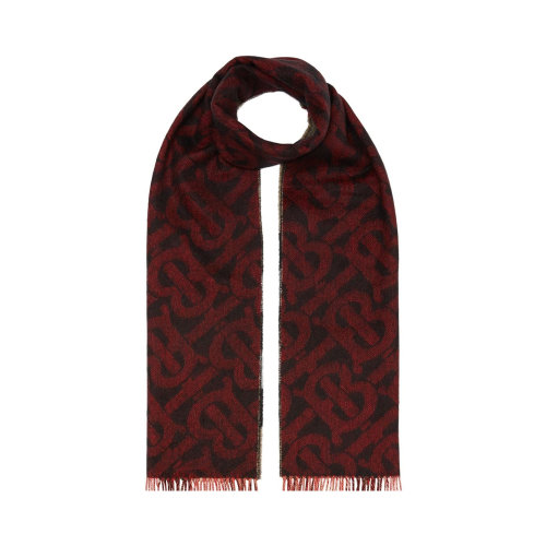 BURBERRY/博柏利 男士拼色羊絨TB徽標圖案圍巾 8043733