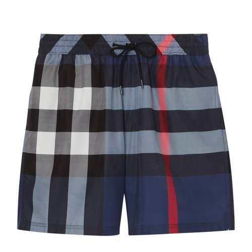 BURBERRY/博柏利  男裝 服飾 藍色經典格紋抽繩男士休閑短褲 8013879