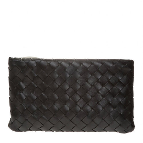 Bottega Veneta/葆蝶家 女士黑色羊皮經(jīng)典編織款錢夾錢包手包手拿包女包 608230-VCPP2-8803