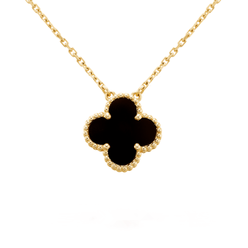Van Cleef & Arpels/梵克雅寶 經典 Vintage Alhambra四葉草項鏈 黃K金, 縞瑪瑙VCARA45800