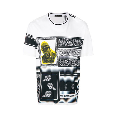 VERSACE/范思哲 男士白色棉質圖案短袖T恤 A79031-A224833-A7771