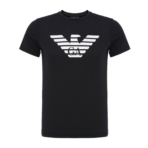 Emporio Armani/安普里奧阿瑪尼 時尚鷹標深藍色純棉男士短袖T恤 8N1T99_1JPZZ_0939