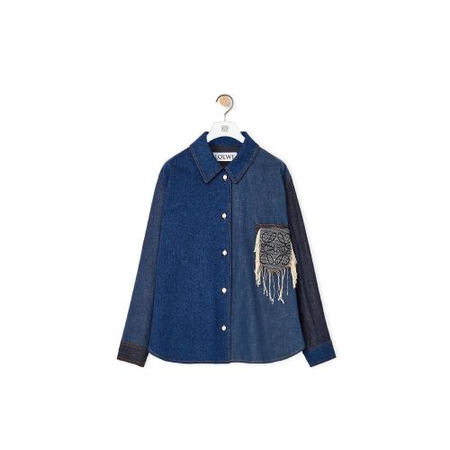  LOEWE羅意威 22年秋冬 女士 長袖襯衫 Anagram overshirt in denim S359Y50X01-5431