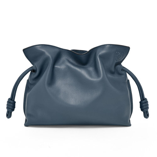 LOEWE/羅意威 22新款Flamenco系列 女士迷你款瑪瑙藍色納帕小牛皮單肩斜挎手拿包A411FC2X37-1809