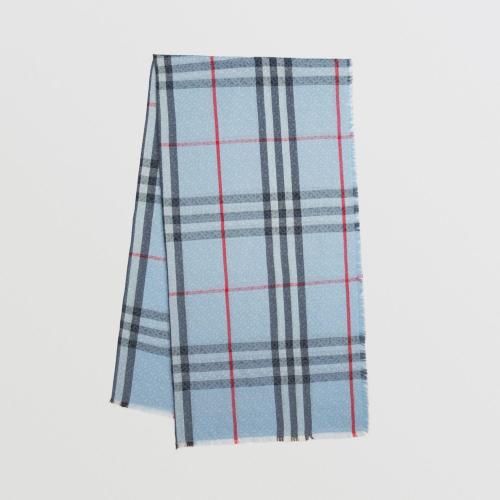  BURBERRY 22年秋冬 女士 格紋專屬標識絲毛混紡輕盈圍巾 80529521