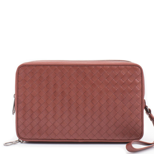 Bottega Veneta/葆蝶家 男士純色牛皮經(jīng)典編織拉鏈開合多層錢夾錢包卡包腕包手包手拿包男包 344776-V4651 多色可選