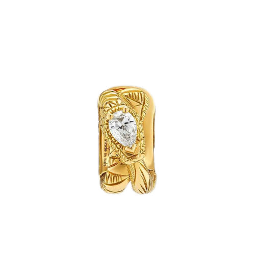 GUCCI/古馳 22春夏新款 18K金黃金鉆石銜尾蛇單邊耳環(huán)677749J85408000