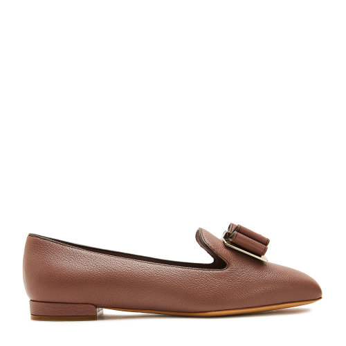 Salvatore Ferragamo/菲拉格慕 深粉色 女士ZANETA蝴蝶結飾樂福鞋 733752-01R407