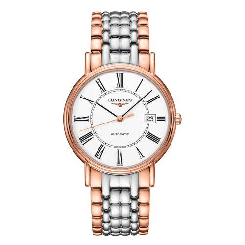 LONGINES/浪琴  時尚系列 自動機械表白盤精鋼粉色PVD表帶男表38.5毫米L4.921.1.11.7
