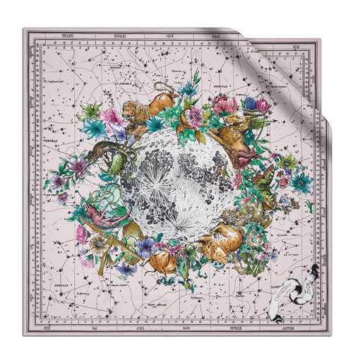 DIOR/迪奧新款 Zodiac系列 女士風玫瑰真絲斜紋布方巾15ZOD090I607_C412