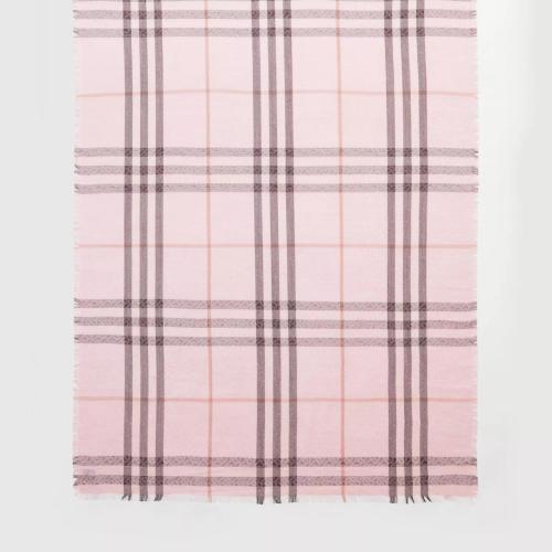  BURBERRY 22年秋冬 女士 專屬標識格紋絲毛混紡輕盈圍巾 80558711