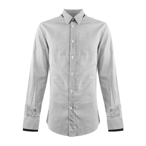 Alexander McQueen/亞歷山大麥昆 男裝 服飾 拼色棉翻領襯衣 男士長袖襯衫