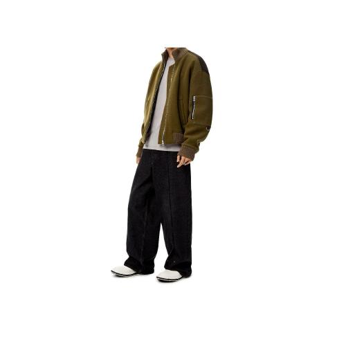 LOEWE羅意威 22年秋冬 男士 夾克 Knitted back bomber jacket in wool and cashmere H526Y03X
