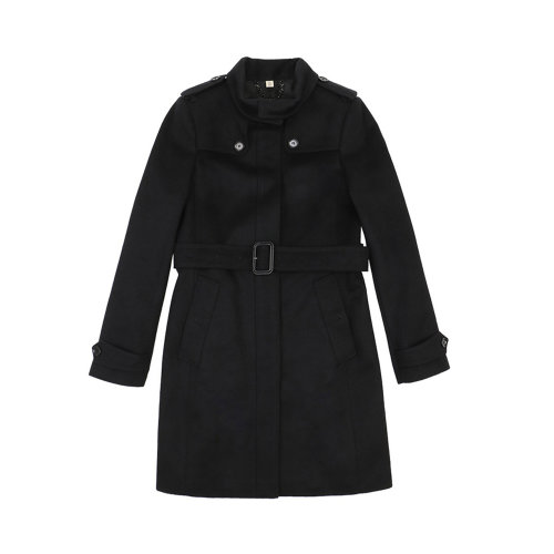 BURBERRY/博柏利 女士黑色羊毛中長款風衣 3844807