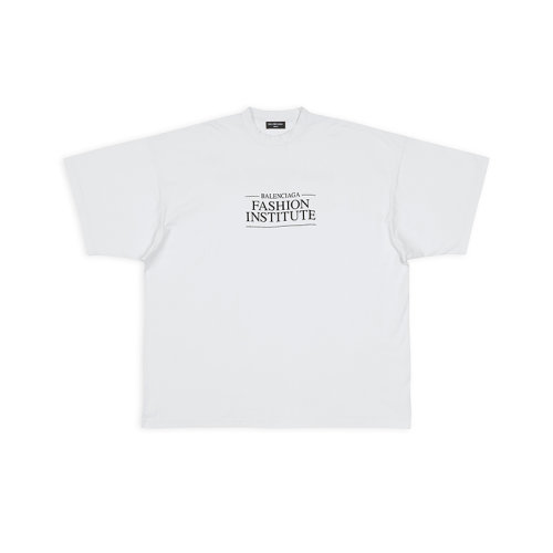 Balenciaga/巴黎世家 22年秋冬新款 女士淺灰色純棉時尚學院oversized短袖T恤694576TMVH60256