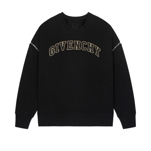 Givenchy/紀梵希 22年早春新款 男士黑色純棉拉絨可拆卸衣袖logo衛衣BMJ0ER3Y69-001