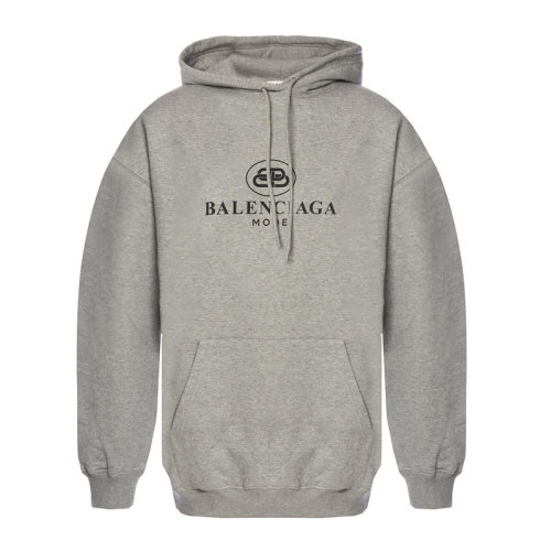 Balenciaga/巴黎世家 20春夏 女裝 服飾 太陽灰棉質logo印花標識時尚連帽抽繩長袖女士衛衣