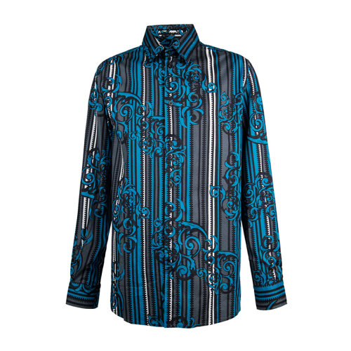 VERSACE/范思哲 男裝 服飾 多色翻領棉襯衣 男士長袖襯衫 B1GEA603-HFC00-222