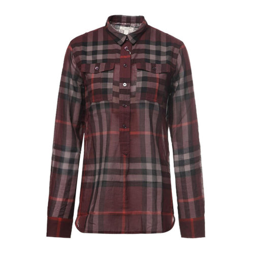 BURBERRY/博柏利女裝 服飾 經典格紋 棉質休閑襯衣 女士長袖襯衫3933021
