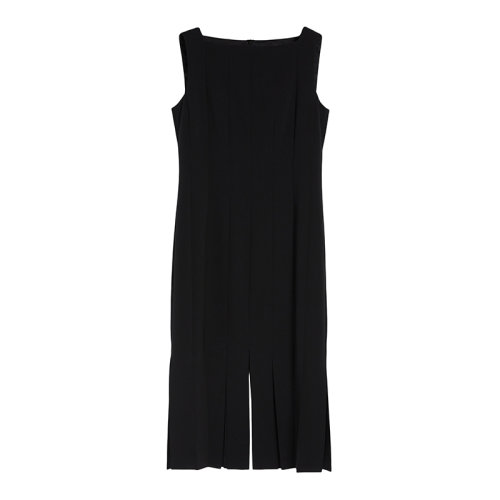 MaxMara/麥絲瑪拉 22年早春新款 TENNA系列 女士黑色醋酸纖維混紡方領卡迪連衣裙6221072706001