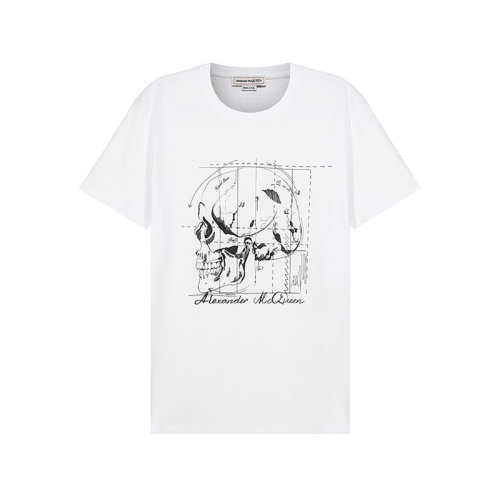 Alexander McQueen/亞歷山大麥昆【22春夏新款】男士棉質圓領短袖T恤骷髏頭印花 682528 QSZ60