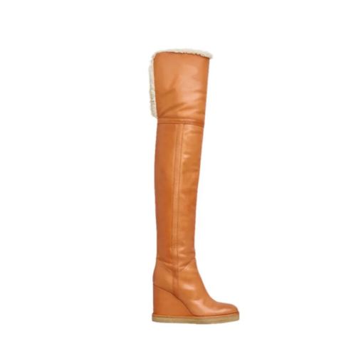 CELINE/賽琳  女士黃色小牛皮長筒靴 335373190C