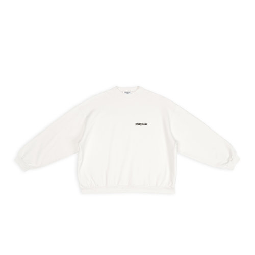 Balenciaga/巴黎世家 22年秋冬新款 女士白色正面背面飾有印花純棉無帽衛衣699242TMVH29800