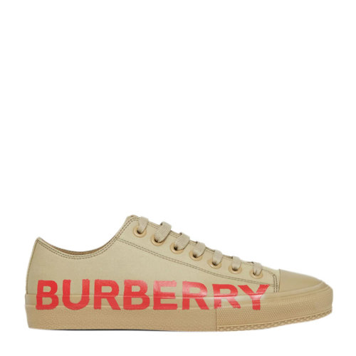 BURBERRY/博柏利 女士鞋靴 21春夏 米色平跟圓頭字母LOGO平跟鞋 女士休閑運動鞋